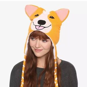 Hot Topic Corgi Face Tassel Hat